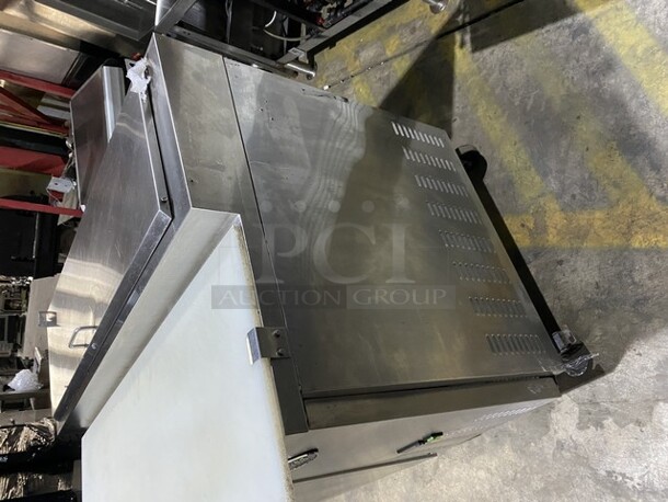 Nice! Entree Refrigerated 44 Inch Pizza Prep Table! With Cold Top! Model P44! 115V 1 Phase! On Commercial Casters!  - Image 2 of 10