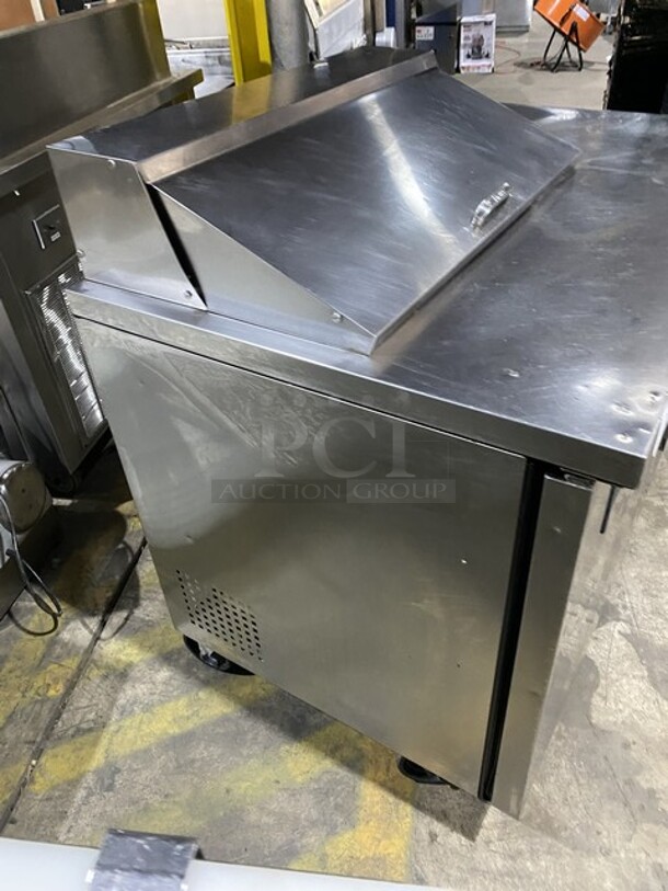 Wow! True All Stainless Steel Refrigerated Bain Marie Prep Table! Model TSSU-48-08 Serial 7493962! 115V 1 Phase! On Commercial Casters!   - Image 2 of 9