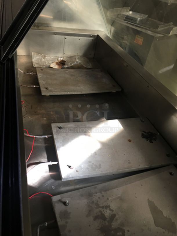 Nice! Barker 2012 Enclosed Electric Powered Steam Table Showcase Merchandiser! With Sliding Back Doors For Serving! Serial 162408BSD6H! 208V 3 Phase!  - Image 5 of 11