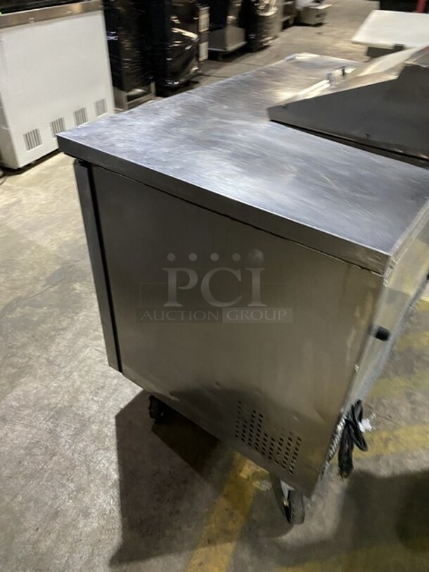 Wow! True All Stainless Steel Refrigerated Bain Marie Prep Table! Model TSSU-48-08 Serial 7493962! 115V 1 Phase! On Commercial Casters!   - Image 4 of 9