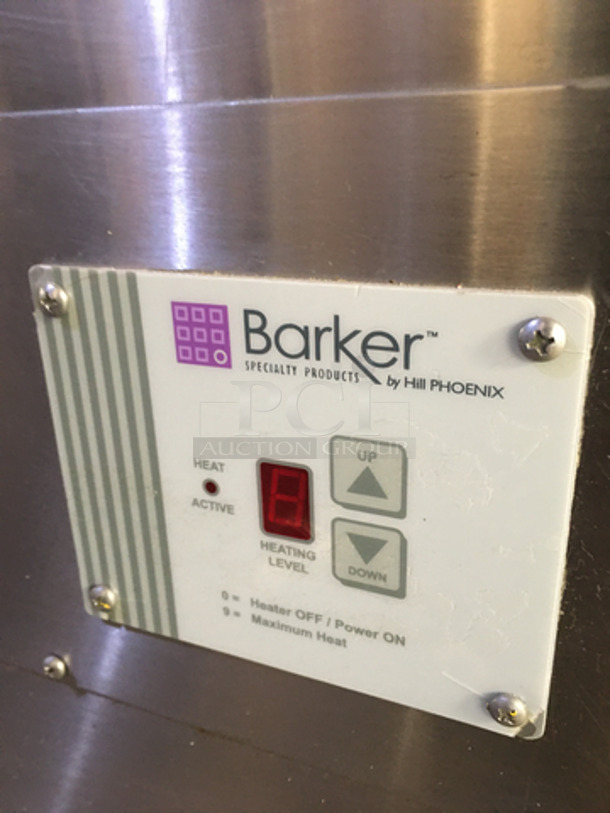 Nice! Barker 2012 Enclosed Electric Powered Steam Table Showcase Merchandiser! With Sliding Back Doors For Serving! Serial 162408BSD6H! 208V 3 Phase!  - Image 7 of 11