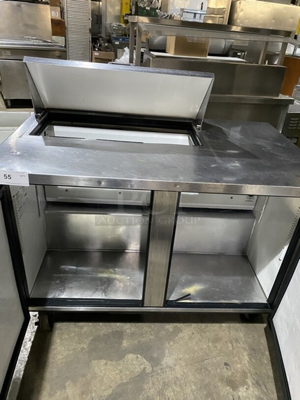 Wow! True All Stainless Steel Refrigerated Bain Marie Prep Table! Model TSSU-48-08 Serial 7493962! 115V 1 Phase! On Commercial Casters!   - Image 5 of 9