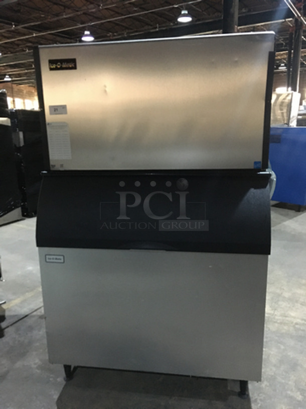 Sweet! Ice-O-Matic AIR COOLED 1500 LbS Ice Machine! On Ice-O-Matic Bin! Model ICE1406HA6 Serial 15021280011188! 208/230V 1 Phase! On Legs! 2 X Your Bid Makes One Unit!  - Image 1 of 7