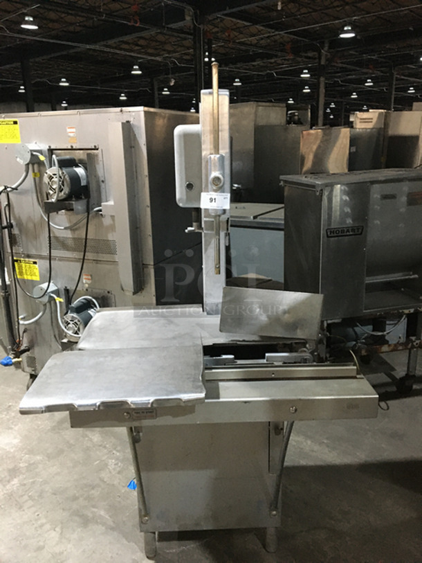 AWESOME! Hobart Model 5614 Commercial Meat Saw! 200/250 Volts! All Stainless Steel! On Legs! - Image 1 of 9