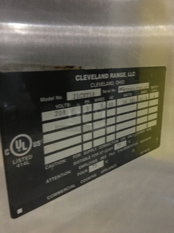 Cleveland Stainless Steel Counter Top Electric Powered Steamer Cabinet! Model 21CET16! 208 3 Phase! On Legs!  - Image 7 of 8