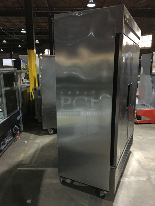 FAB! True 2 Door All Solid Stainless Steel Reach-In Freezer! On Casters! Model T-49F! 115 Volts 1 Phase!    - Image 2 of 9