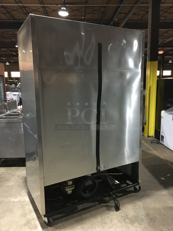 FAB! True 2 Door All Solid Stainless Steel Reach-In Freezer! On Casters! Model T-49F! 115 Volts 1 Phase!    - Image 4 of 9