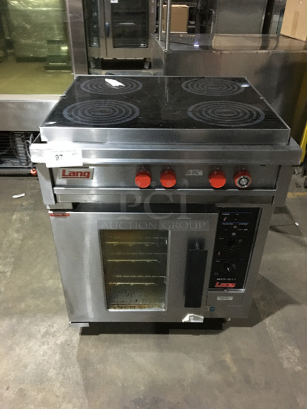 Lang Stainless Steel Electric Stove! Oven Underneath! 228/240 Volts 3 Phase! On Legs!