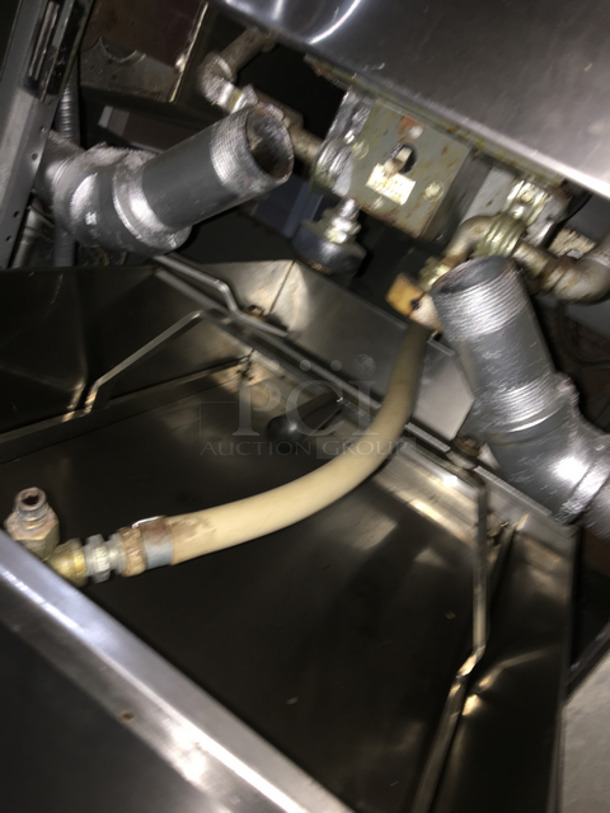 Pitco Frialator 2 Natural Gas Powered 75 LBS Deep Fat Fryers! With Dump Station! All Stainless Steel! All 3 On Legs! - Image 10 of 12