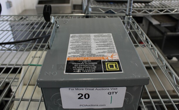 Square D Metal Gray General Duty Safety Switch. 6.5x6.5x9.5