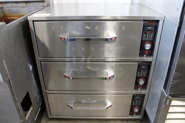 Hatco Stainless Steel Commercial 3 Drawer Warming Drawer. 30x23x34. Tested and Working!