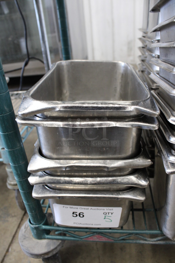 5 Stainless Steel 1/4 Size Drop In Bins. 1/4x4. 5 Times Your Bid!