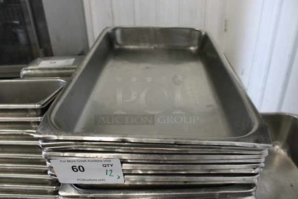 9 Stainless Steel Full Size Drop In Bins. 1/1x2. 9 Times Your Bid!