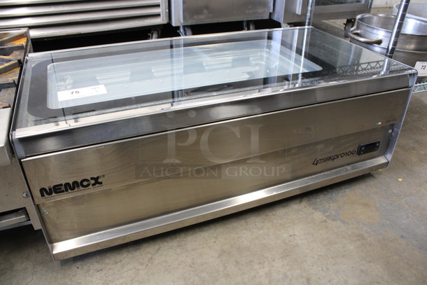 Nemox 4 Magic Model Pro 100 Stainless Steel Commercial Countertop Ice Cream Gelato Display Case Freezer. 120 Volts, 1 Phase. 38.5x20x14. Tested and Working!