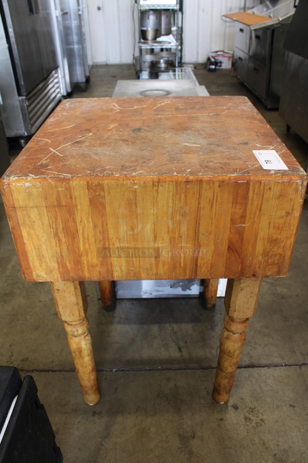 Commercial Butcher Block Table. 24x24x34.5