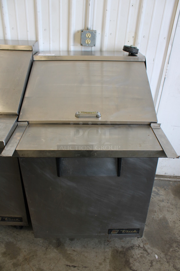 True Model TSSU-27-12M-C Stainless Steel Commercial Sandwich Salad Prep Table Bain Marie Mega Top on Commercial Casters. 115 Volts, 1 Phase. 28x37x46. Tested and Working!