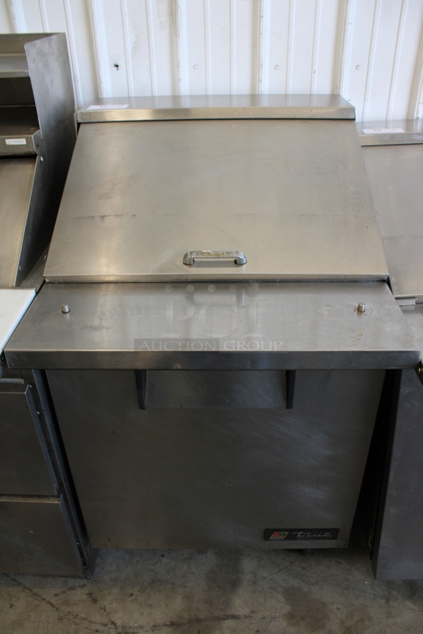 True Model TSSU-27-12M-C Stainless Steel Commercial Sandwich Salad Prep Table Bain Marie Mega Top on Commercial Casters. 115 Volts, 1 Phase. 27.5x33x47. Tested and Working!