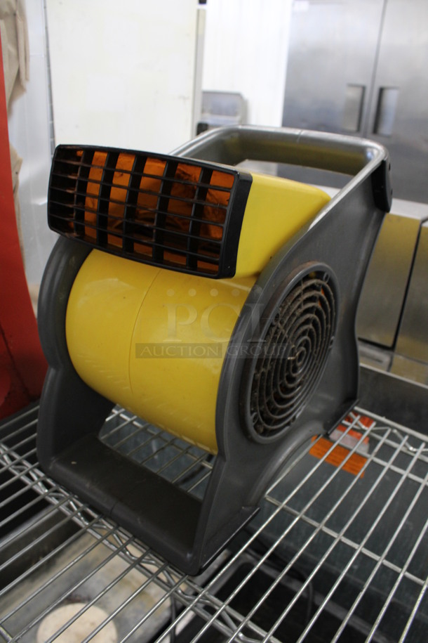 Yellow and Gray Poly Fan. 10x16x14. Tested and Working!