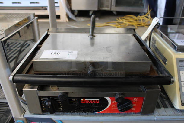 Sirman Stainless Steel Commercial Countertop Panini Press w/ Thermostatic Controls. 15x15x7. Tested and Working!