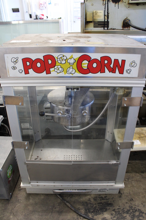 Gold Medal Model 2001ST Metal Commercial Countertop Popcorn Machine Merchandiser. 120 Volts, 1 Phase. 27x20x40