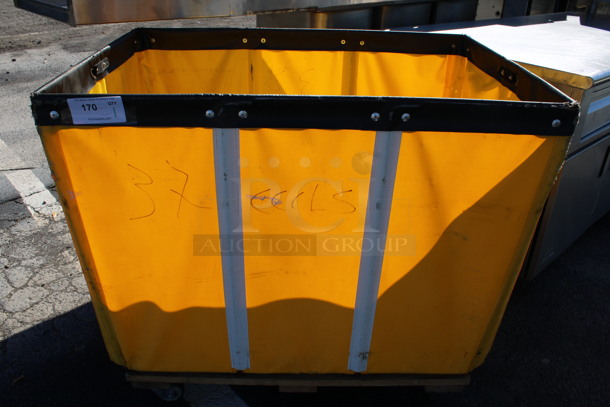 Yellow Bin on Commercial Casters. 40x28x36.5