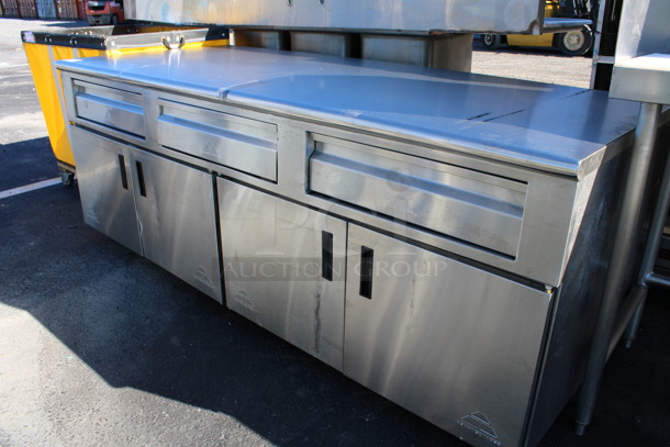 Advance Tabco Stainless Steel Commercial Counter w/ 3 Drawers and 4 Doors. 84x36x34