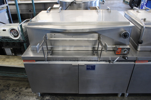 Market Forge Model 1800 Stainless Steel Commercial Floor Style Tilting Braising Pan w/ Thermostatic Controls. 480 Volts, 3 Phase. 48x40x42