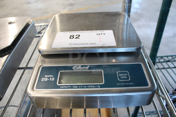 Edlund Model DS-10 Stainless Steel Commercial Countertop 10 Pound Capacity Food Portioning Scale. 7x9x2.5
