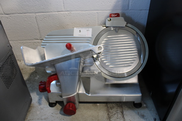 Berkel Model 827-A Stainless Steel Commercial Countertop Meat Slicer w/ Blade Sharpener. 25x19x18. Tested and Working!