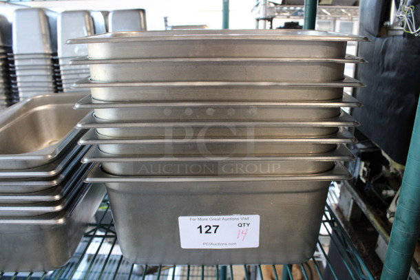 14 Stainless Steel 1/3 Size Drop In Bins. 1/3x6. 14 Times Your Bid!