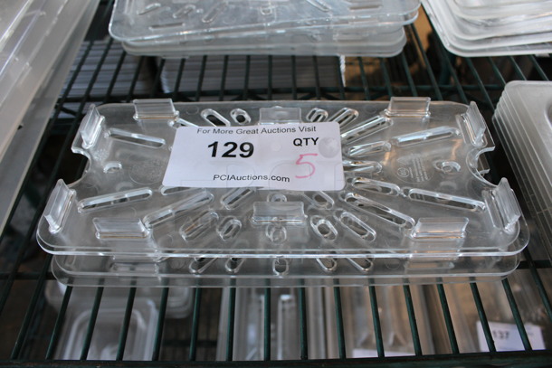 5 Clear Poly 1/3 Size Drop In Bin Straining Inserts. 5 Times Your Bid!