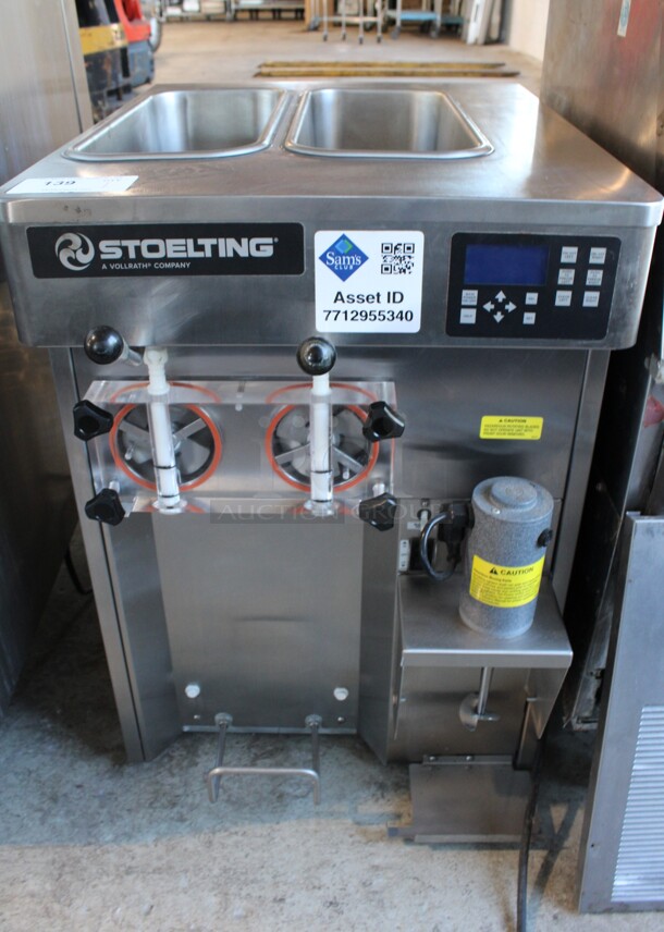 2019 Stoelting Model SF144-38I Stainless Steel Commercial Countertop Air Cooled 2 Flavor Soft Serve Ice Cream Machine w/ Milkshake Mixer. 208-230 Volts, 1 Phase. 22x28x32