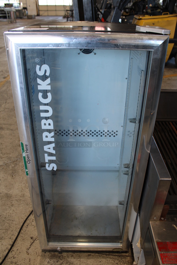 Starbucks Model GS-4-023EB ENERGY STAR Metal Mini Cooler Merchandiser. 110-120 Volts, 1 Phase. 18x20x42. Tested and Powers On But Does Not Get Cold