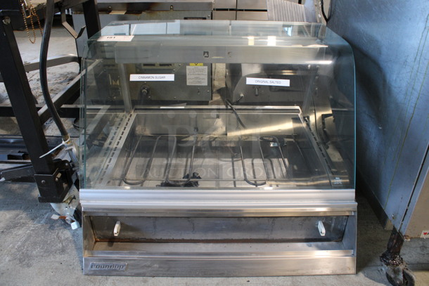 Roundup Stainless Steel Commercial Countertop Electric Powered Warming Display Case Merchandiser. For Parts. 30.5x33x22