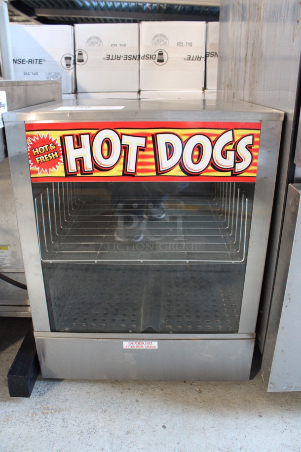 APW Wyott Stainless Steel Commercial Countertop Hot Dog Warmer Merchandiser. 16x15x20. Tested and Working!