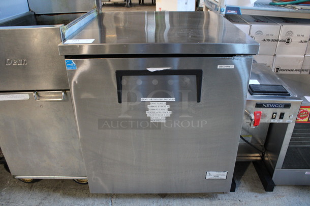 2012 True Model TUC-27-LP ENERGY STAR Stainless Steel Commercial Single Door Undercounter Cooler on Commercial Casters. 115 Volts, 1 Phase. 27.5x30x32. Tested and Working!