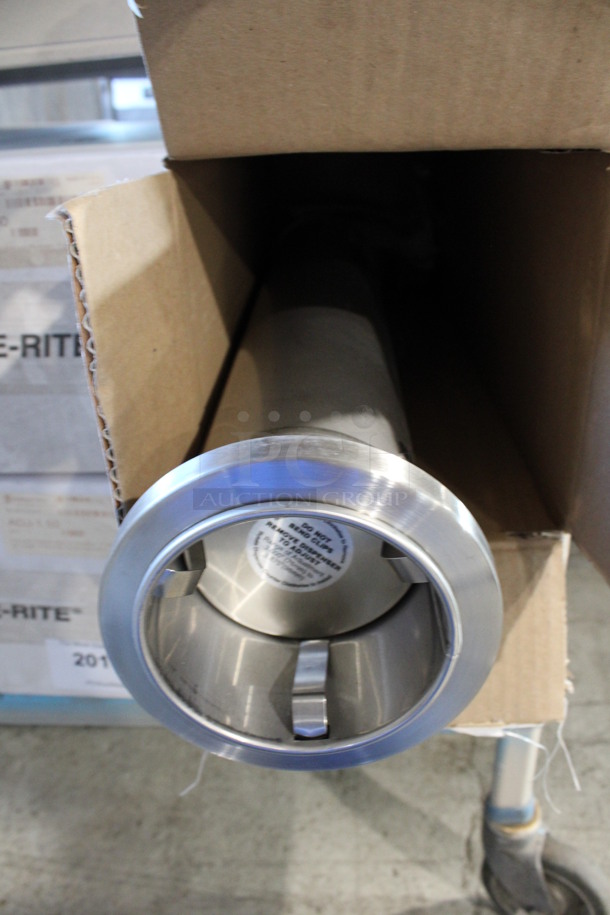 2 BRAND NEW IN BOX! Dispense-Rite Model ADJ-1.50 Stainless Steel Cup Dispenser Well. 5.75x5.75x22. 2 Times Your Bid!