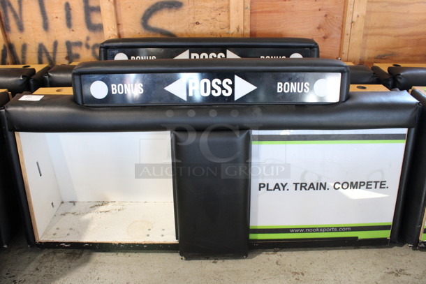 2 Wooden and Poly Portable Scoreboards on Casters. 77x18x40. 2 Times Your Bid!