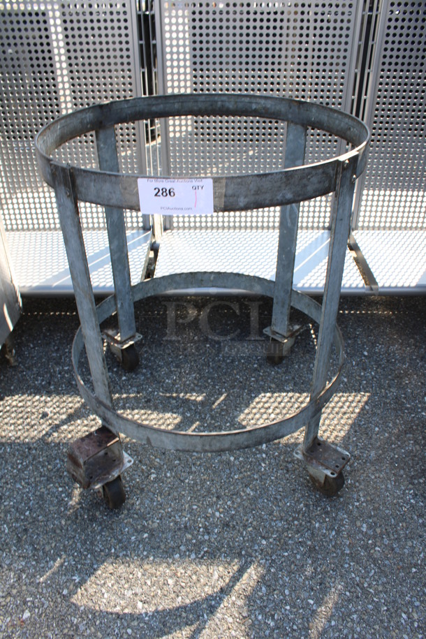 Metal Commercial Mixing Bowl Dolly on Commercial Casters. 30x30x28.5
