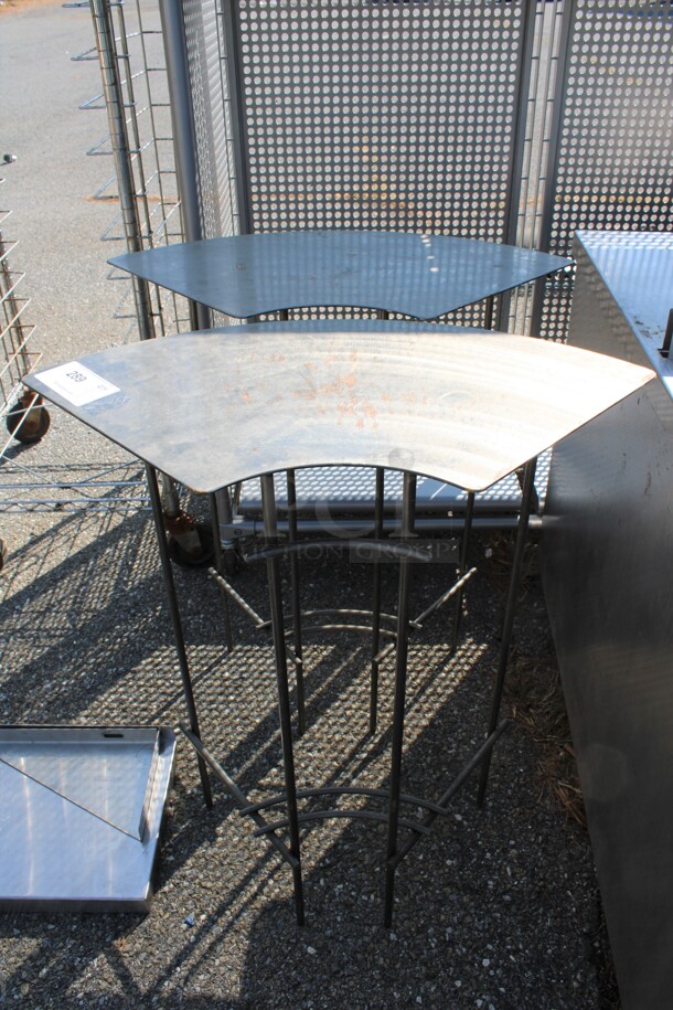 2 Metal Curved End Tables. 27x13x32. 2 Times Your Bid!