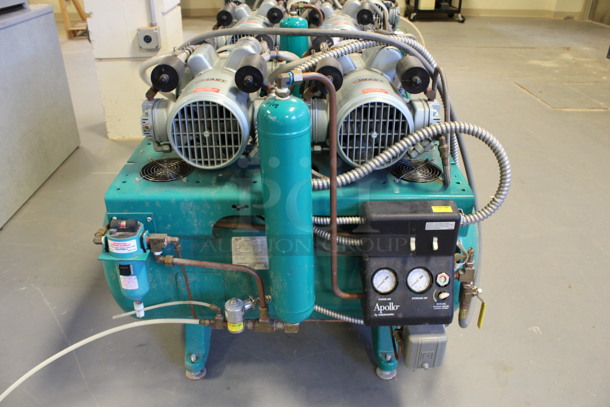 Apollo Model O82 Metal Commercial Floor Style Dental Air Compressor. 230 Volts, 1 Phase. 32x36x34. (Room 130)