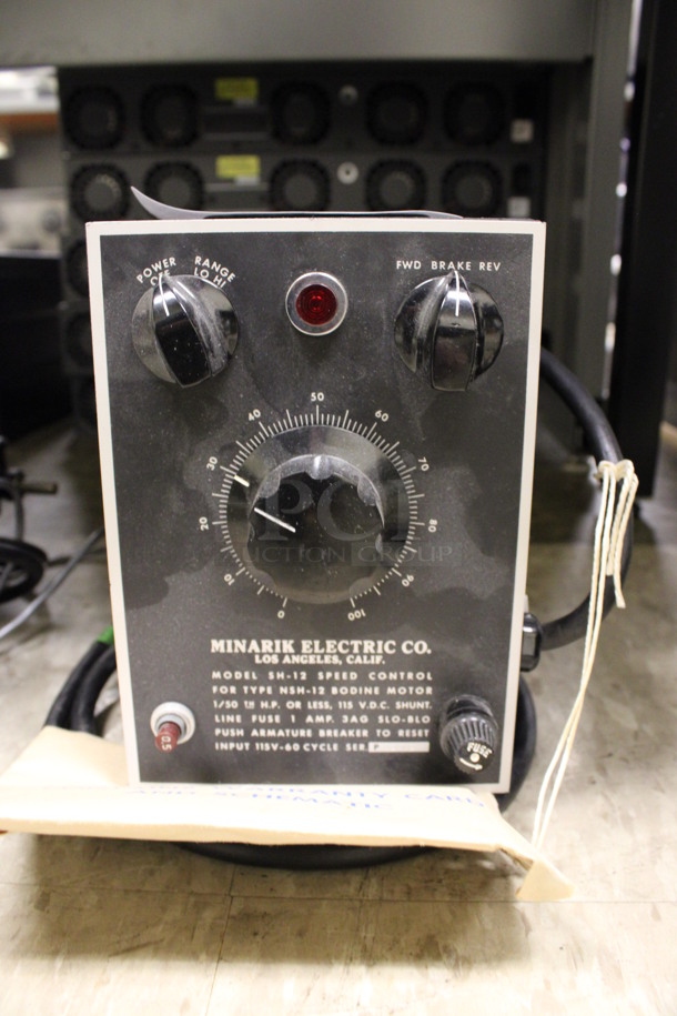 Minarik Model SH-12 Speed Control for Bodine Motor. 5x4.5x7. (Room 105)