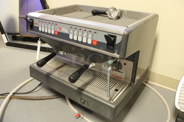 Nuova Simonelli Model Premier Stainless Steel Commercial Countertop 2 Group Espresso Machine w/ 2 Steam Wands and 3 Portafilters. 208-240 Volts, 1 Phase. 25x21x22. (Room 130) - Image 4 of 7