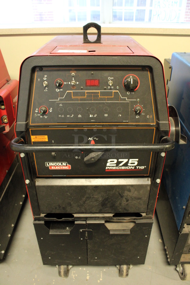 Lincoln Electric Model K1828-3 Precision TIG 275 Metal Floor Style Welder Ready Pak Machine on Commercial Casters. 28x44x54. (Room 130)