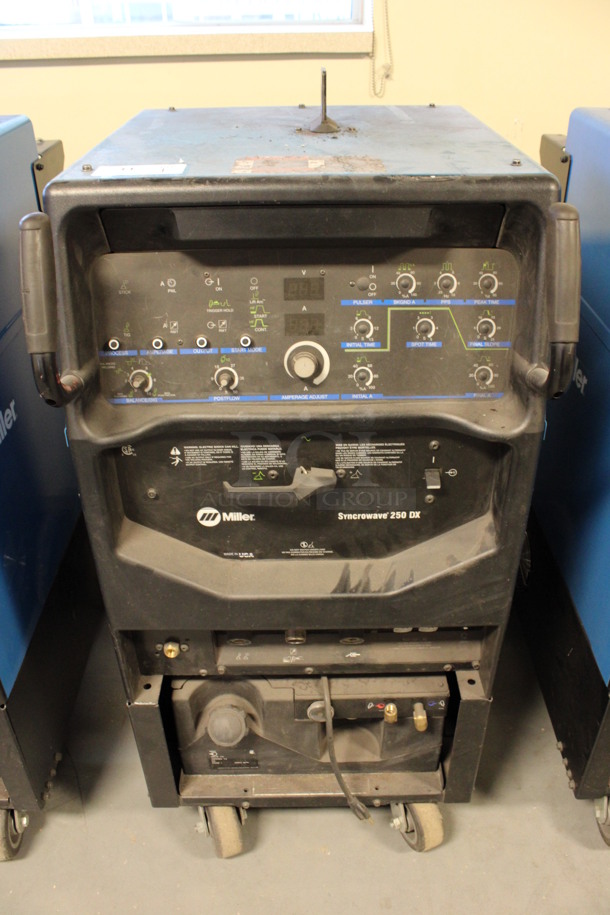 Miller Syncrowave 250 DX Metal Floor Style TIG Welding Machine on Commercial Casters. 115 Volts, 1 Phase. 28x42x50. (Room 130) - Image 1 of 7