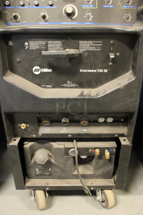Miller Syncrowave 250 DX Metal Floor Style TIG Welding Machine on Commercial Casters. 115 Volts, 1 Phase. 28x42x50. (Room 130) - Image 3 of 7
