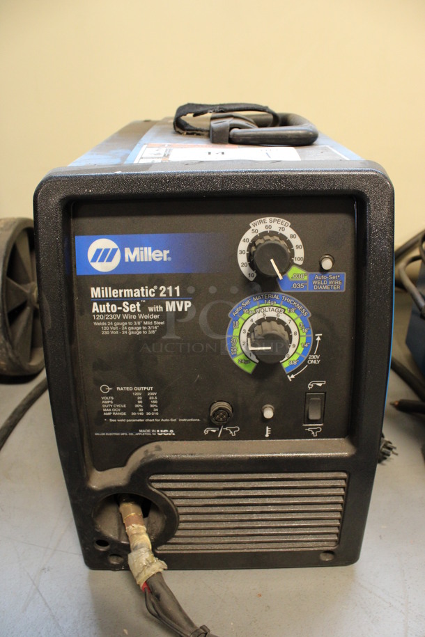 Miller Millermatic 211 Metal Auto-Set w/ MVP MIG Wire Welder. 120/230 Volts, 1 Phase. 11x18x15. (Room 130) - Image 1 of 6