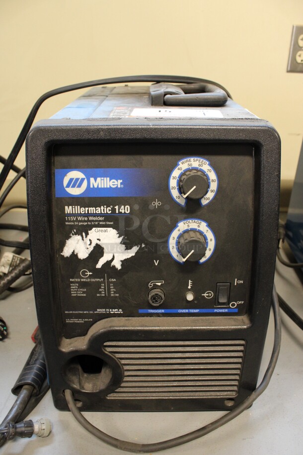 Miller Millermatic 140 Metal Auto-Set w/ MVP MIG Wire Welder. 115 Volts, 1 Phase. 11x18x15. (Room 130)