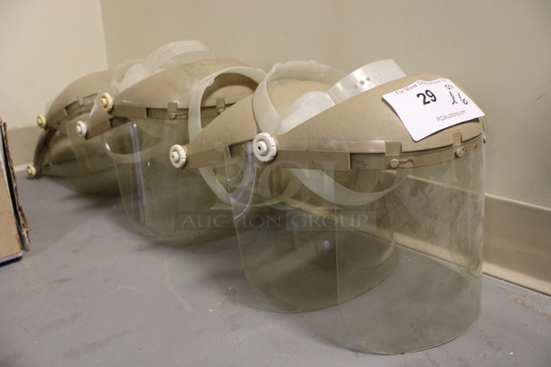 ALL ONE MONEY! Lot of 6 Clear and Tan Poly Masks! 10x7x10. (Room 130) - Image 2 of 3