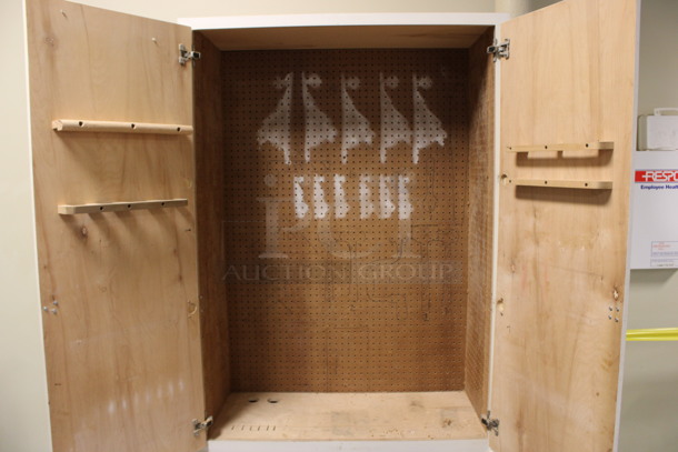 Wooden 4 Door Cabinet. 42x20x86. (Room 130) - Image 5 of 6